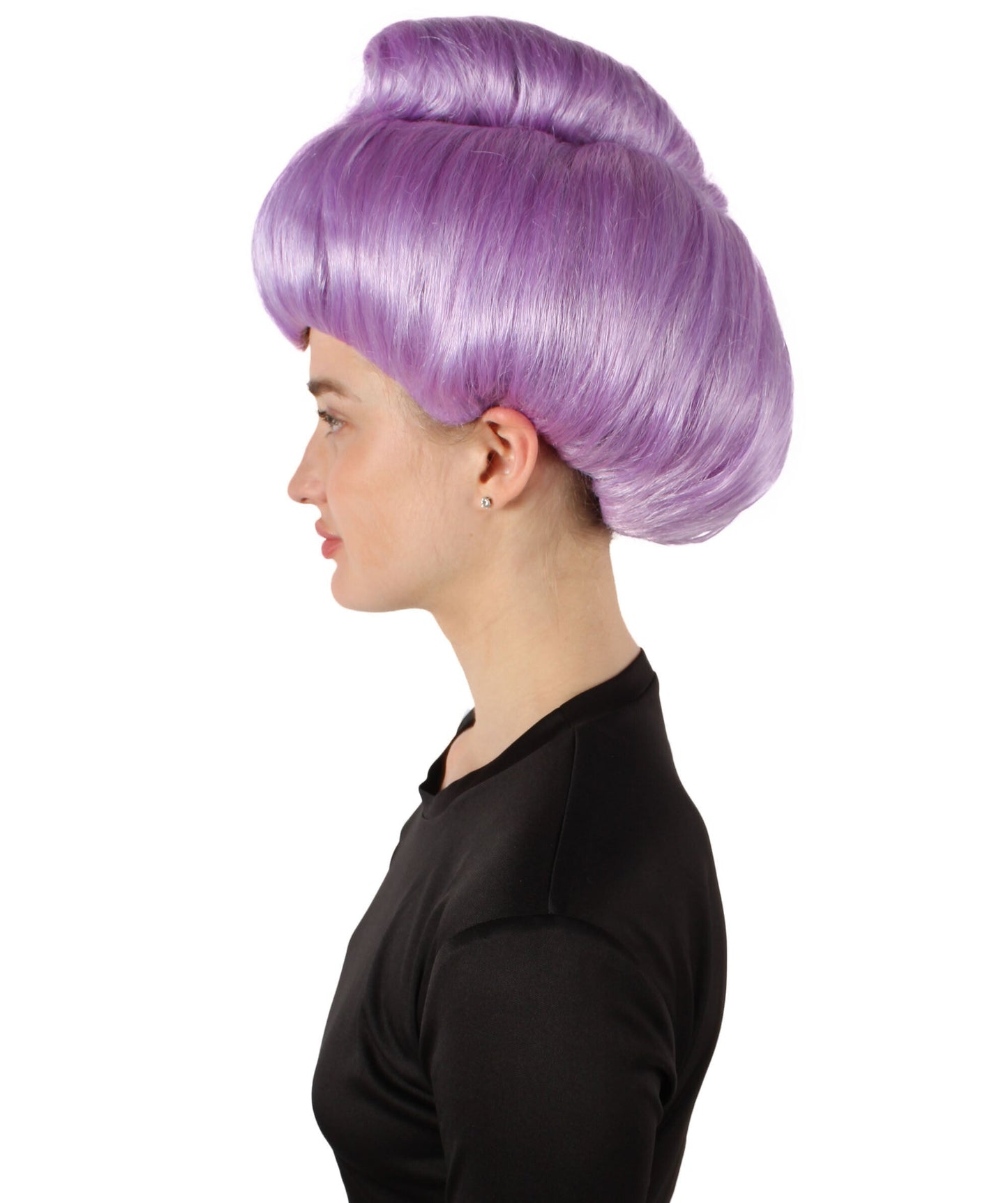 HPO Women's Godmother Beehive Updo Purple Wig for Teen & Adult Bundle Set - Fantasy inspired hairstyle with a classic updo shape Ideal for Halloween Cosplay