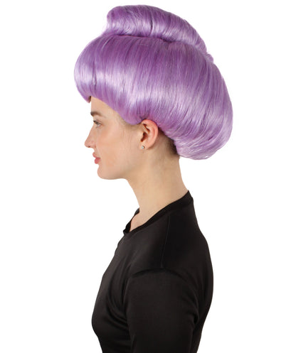 HPO Women's Godmother Beehive Updo Purple Wig for Teen & Adult Bundle Set - Fantasy inspired hairstyle with a classic updo shape Ideal for Halloween Cosplay