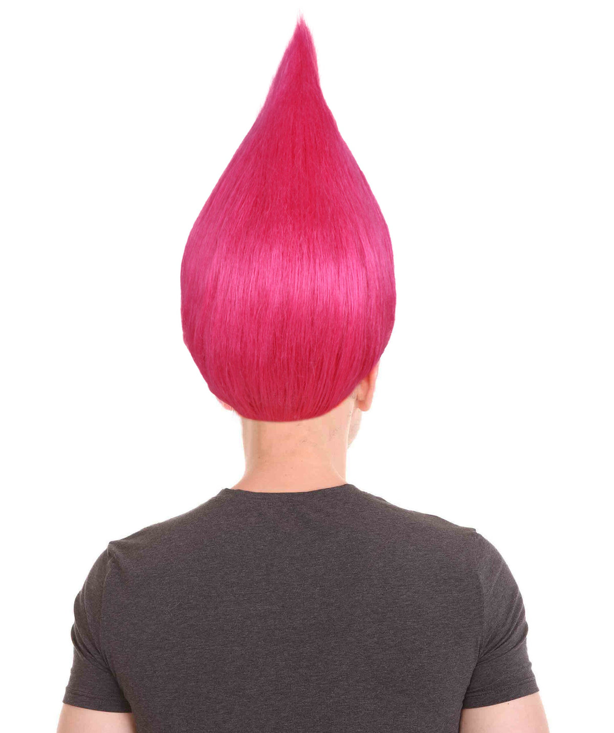 HPO Troll Neon Pink Wig Synthetic Costume Hairpiece Bundle Set for Adult & Teen - Tall Spiked Fantasy Upright Hairstyle With Bold Volume for Cosplay Events & Themed Dress-Up.
