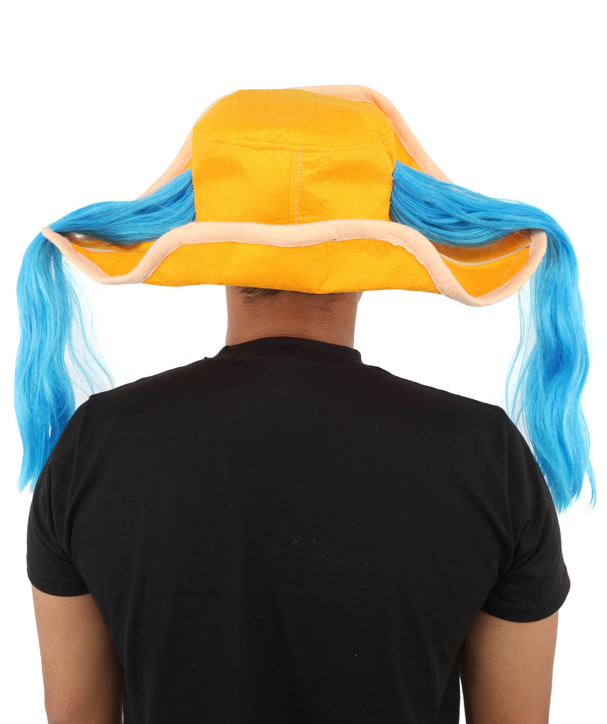 Adult Men's Theatrical Twin Tail Hat | Hat With Hair Accessory | Drag, Stage Shows, Costume Events And Halloween