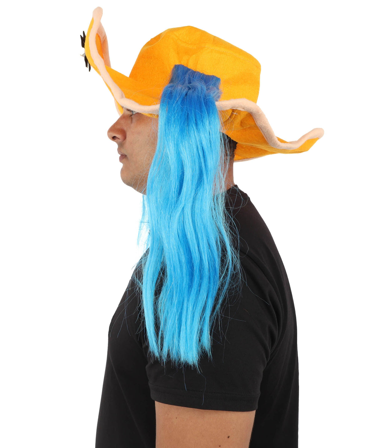 Adult Men's Theatrical Twin Tail Hat | Hat With Hair Accessory | Drag, Stage Shows, Costume Events And Halloween