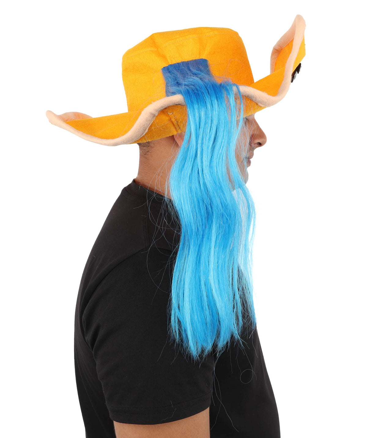 Adult Men's Theatrical Twin Tail Hat | Hat With Hair Accessory | Drag, Stage Shows, Costume Events And Halloween