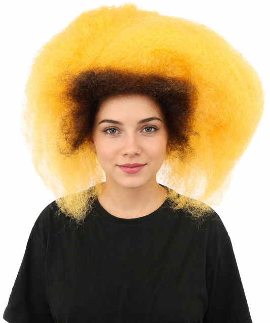 Adult Tangerine Orange Afro Wig | Fluffy Short Hair with High Volume Rounded Style | Ideal for Halloween, Cosplay & Theme Events