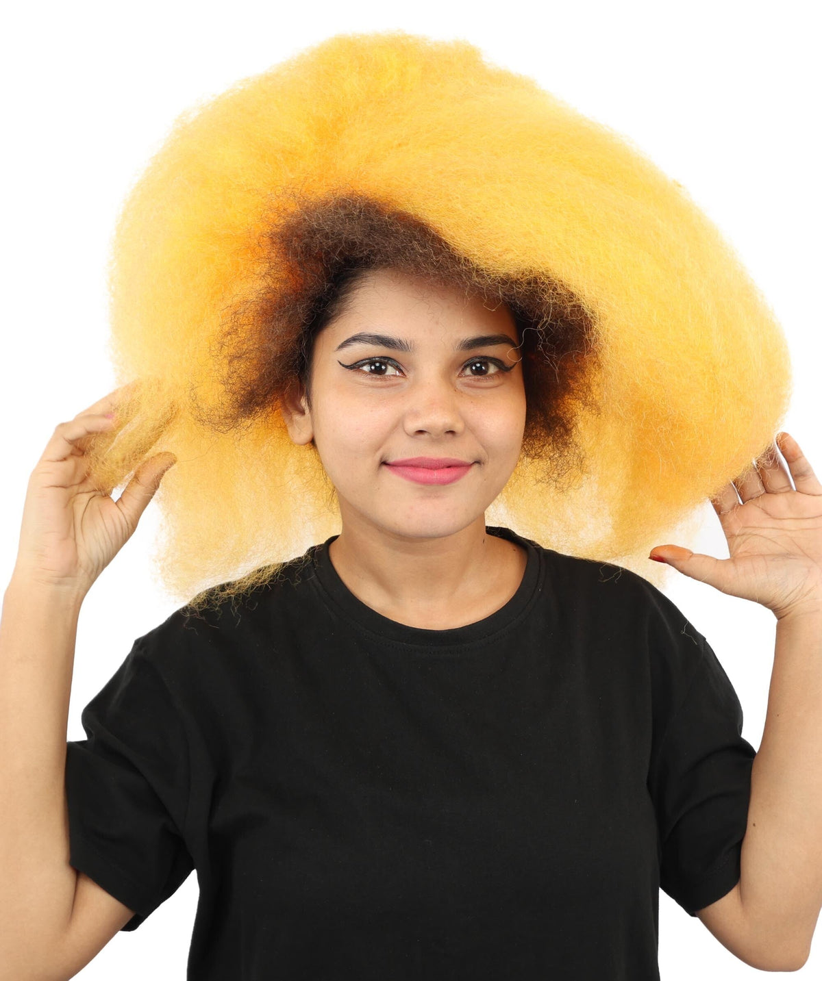 Adult Tangerine Orange Afro Wig | Fluffy Short Hair with High Volume Rounded Style | Ideal for Halloween, Cosplay & Theme Events