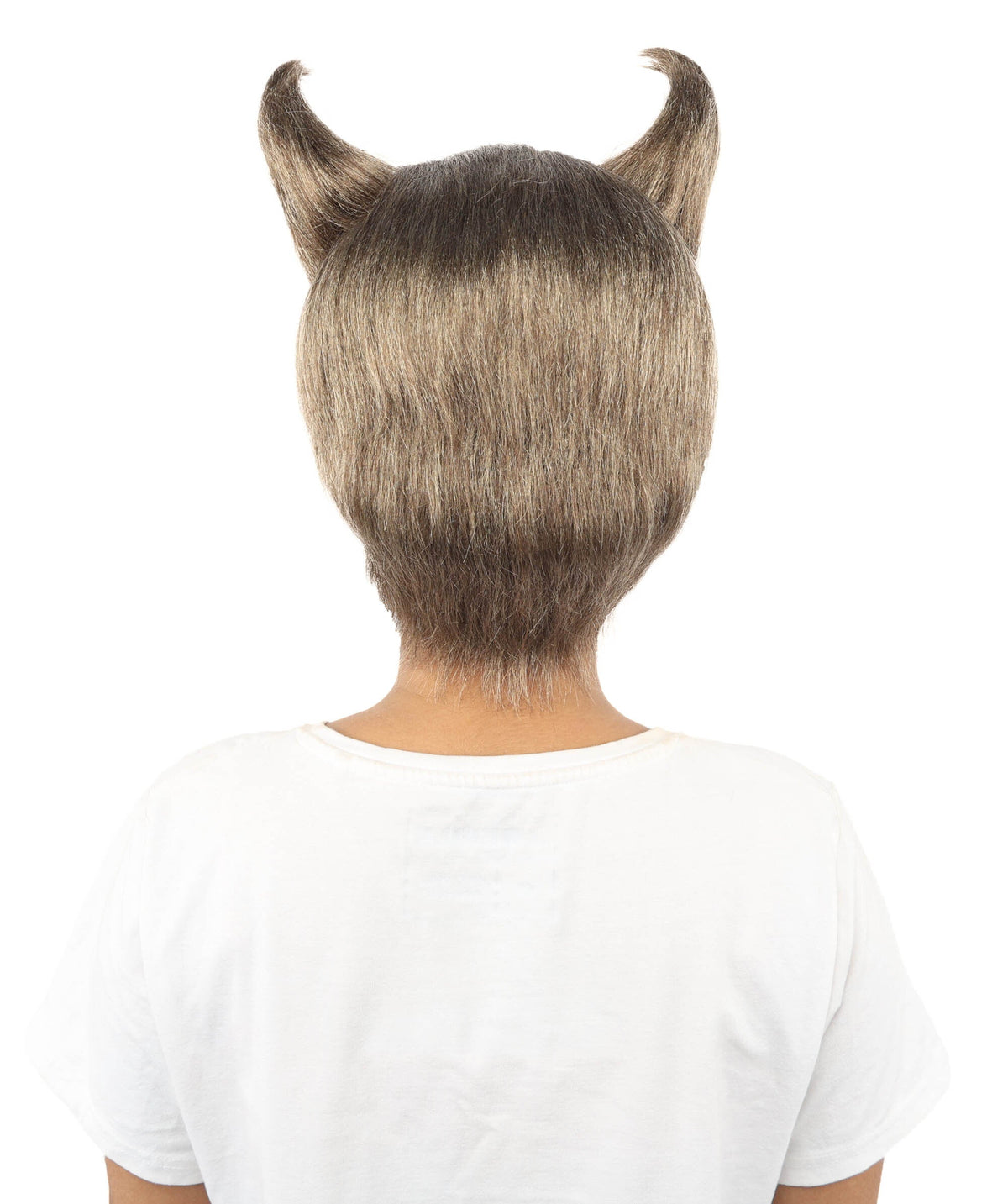 Adult Women’s Ash Brown Fantasy Wig with Dramatic Horn | Spiky Synthetic Hair with Breathable Cap | Ideal for Halloween, Cosplay & Themed Events