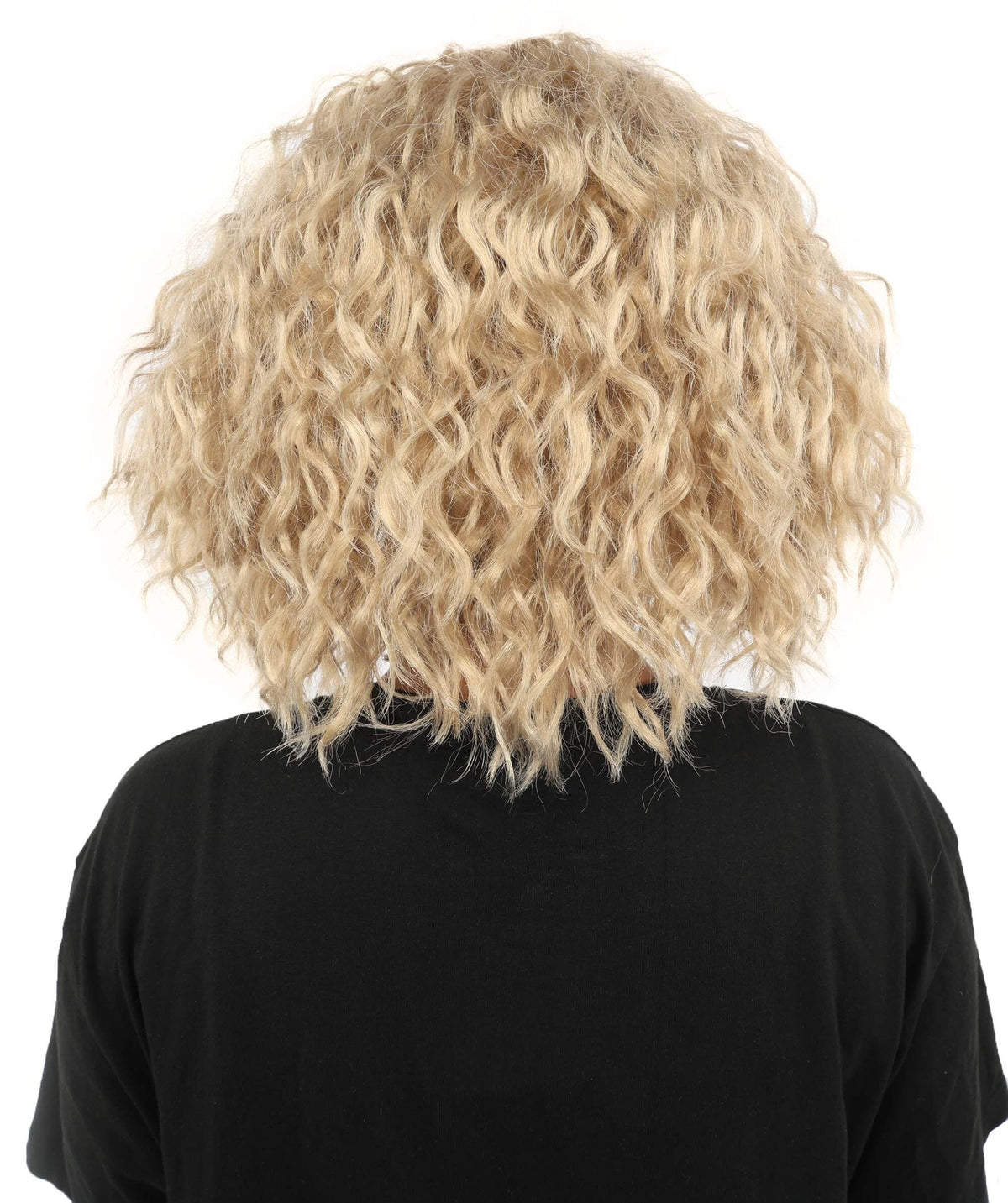 Adult Blonde Medium Curly Wig | Messy Textured Curls with Breathable Cap | Ideal for Halloween & Cosplay Events
