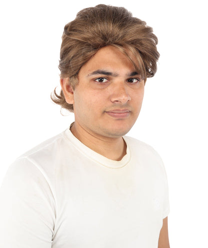 Adult Men's Feathered Layer Wig | Chestnut Brown Hairpiece with Breathable Cap| Ideal for Halloween, Cosplay, Theater, Drag And Themed Parties