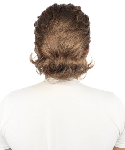 Adult Men's Feathered Layer Wig | Chestnut Brown Hairpiece with Breathable Cap| Ideal for Halloween, Cosplay, Theater, Drag And Themed Parties
