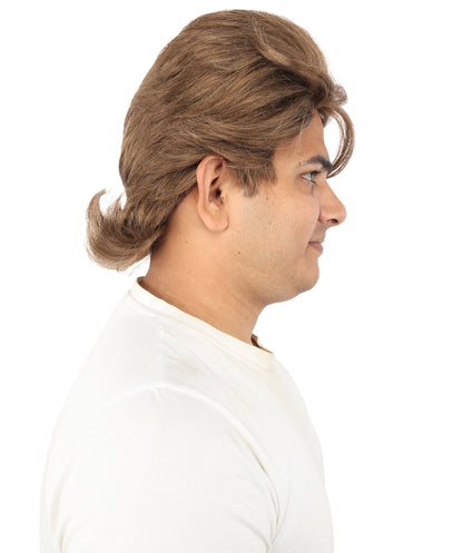 Adult Men's Feathered Layer Wig | Chestnut Brown Hairpiece with Breathable Cap| Ideal for Halloween, Cosplay, Theater, Drag And Themed Parties