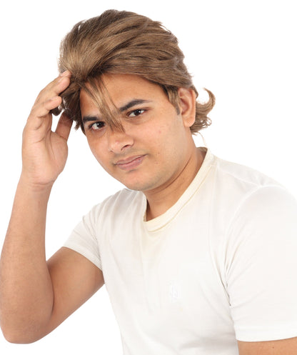 Adult Men's Feathered Layer Wig | Chestnut Brown Hairpiece with Breathable Cap| Ideal for Halloween, Cosplay, Theater, Drag And Themed Parties