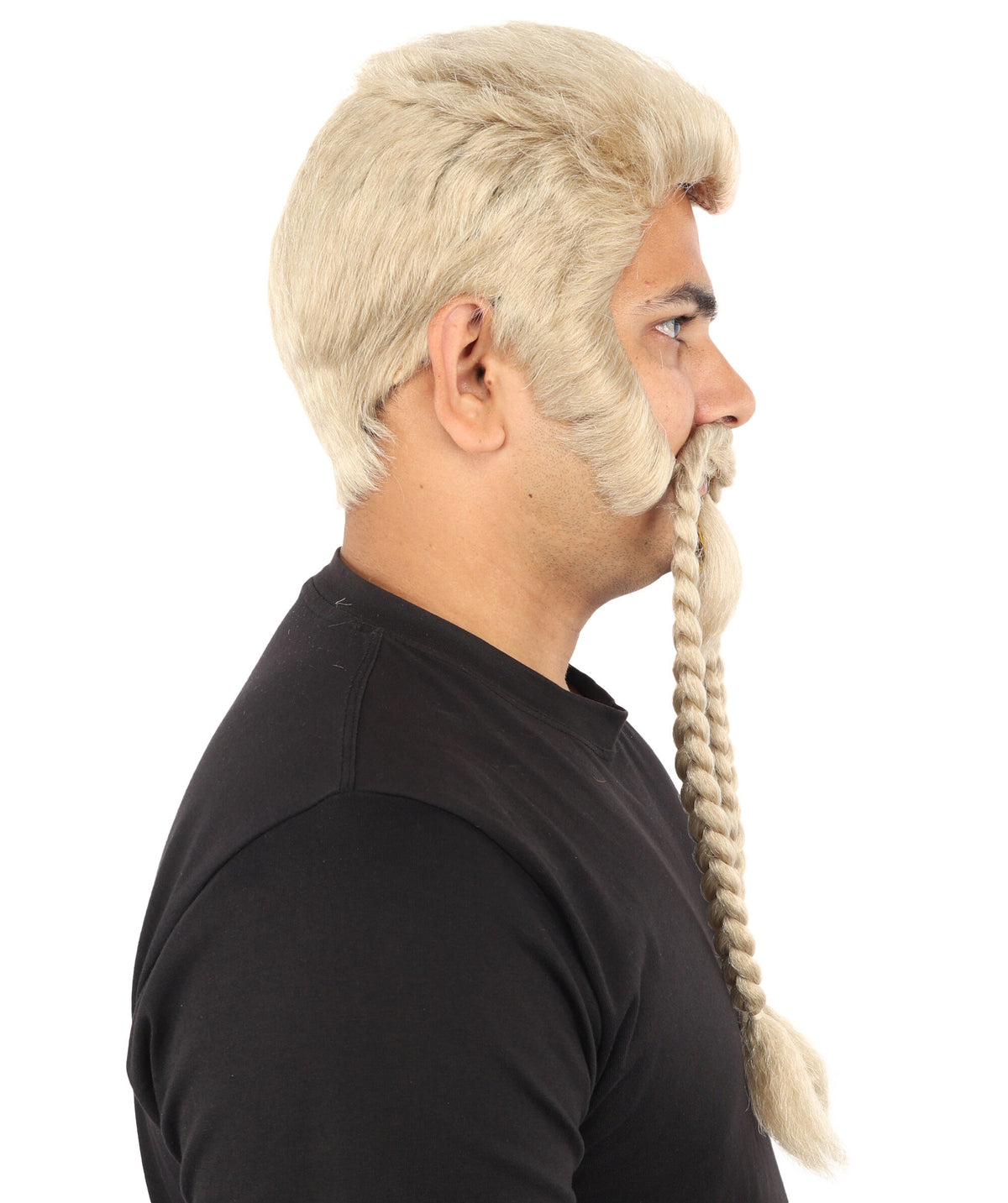 Men’s Blonde Braided Beard, Mustache & Wig Set | Character-Inspired Costume Facial Hair and Hairpiece | Ideal for Halloween and Cosplay