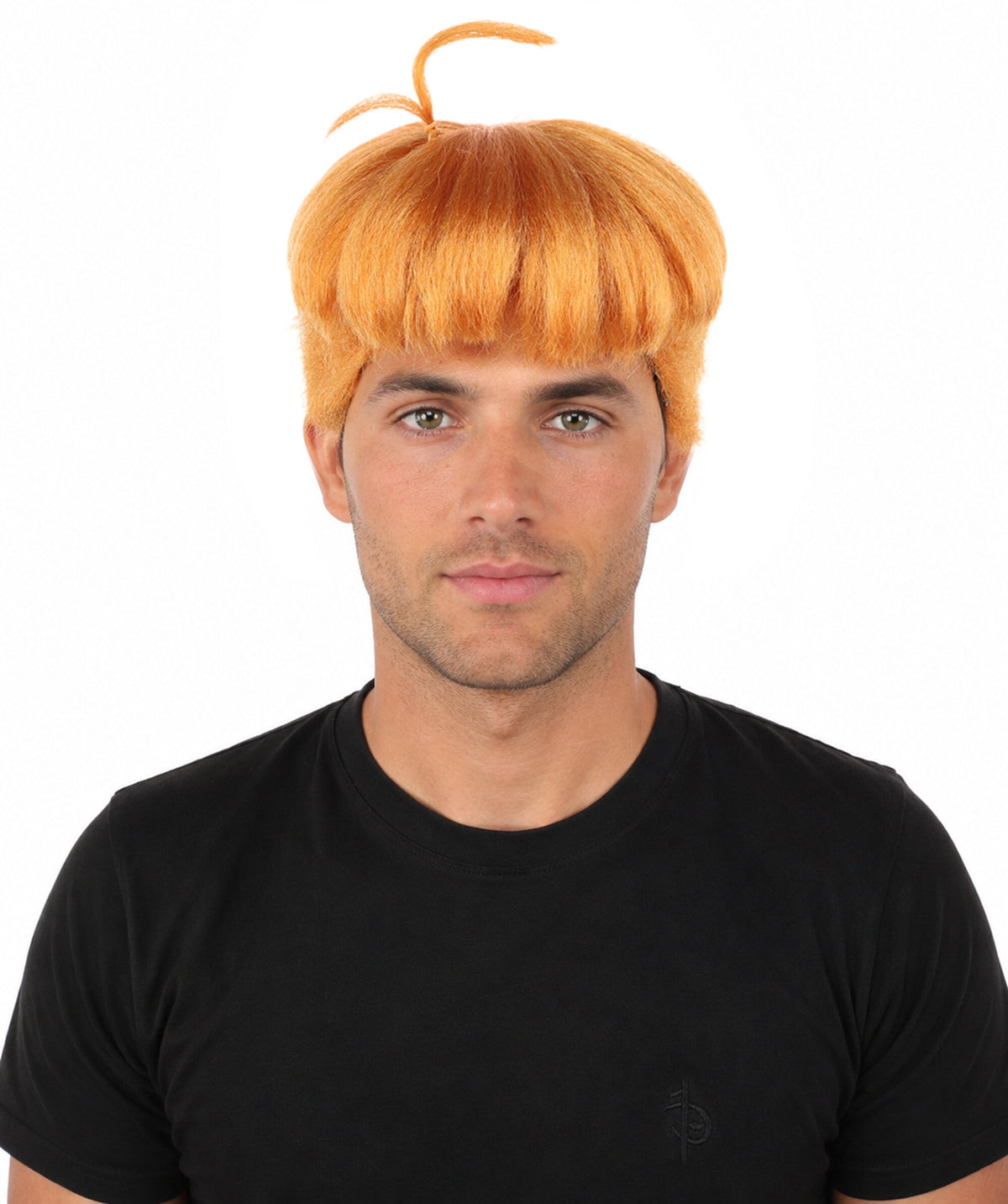 Adult Men’s Orange Medium Bowl Cut Wig | Animated Character-Inspired Hairpiece | Ideal for Halloween Cosplay and Themed Events