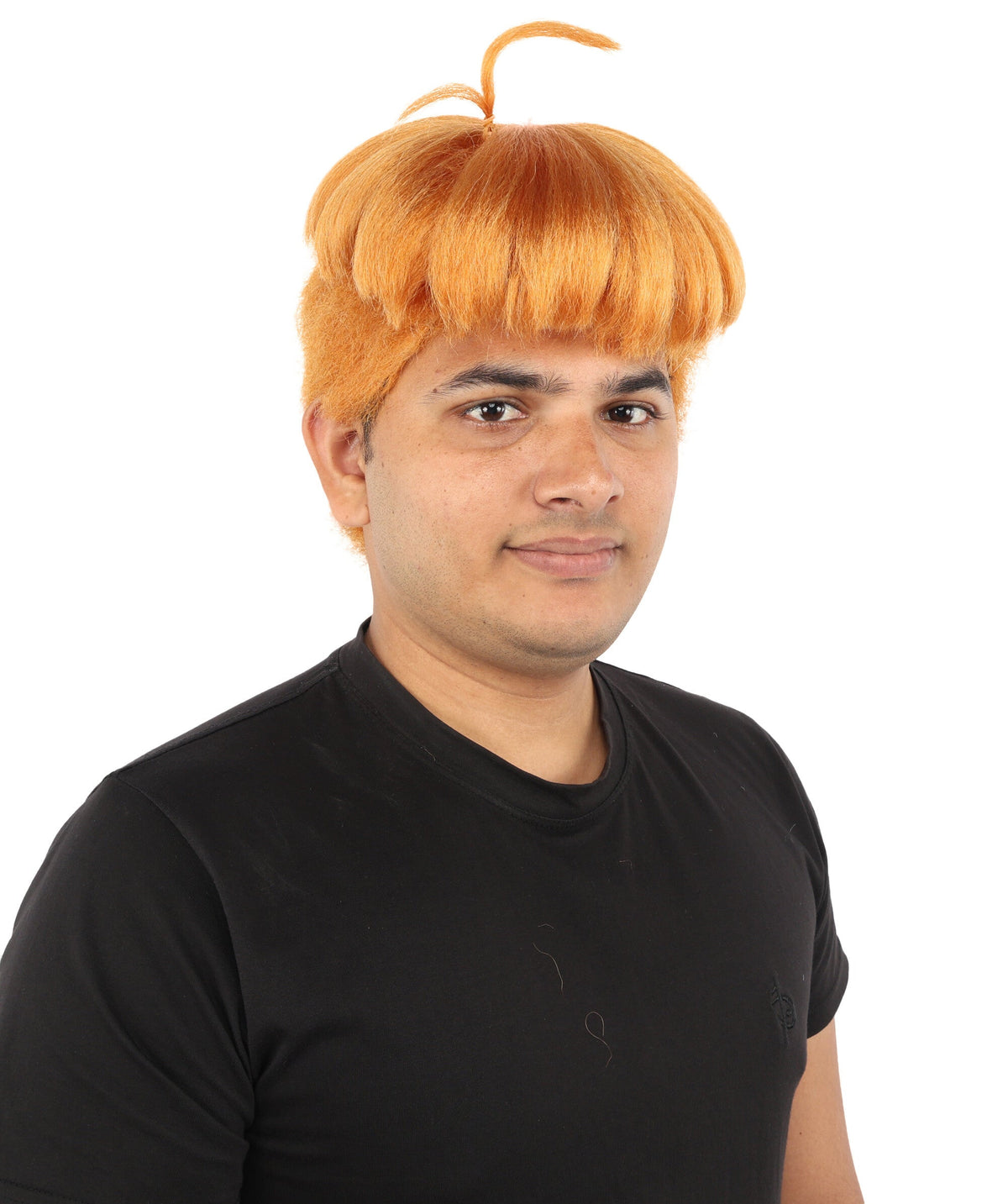 Adult Men’s Orange Medium Bowl Cut Wig | Animated Character-Inspired Hairpiece | Ideal for Halloween Cosplay and Themed Events