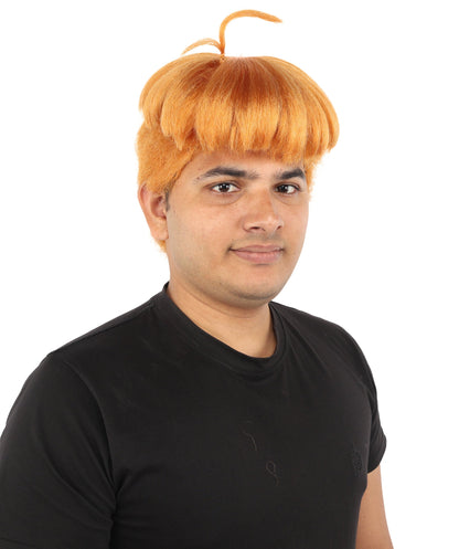 Adult Men’s Orange Medium Bowl Cut Wig | Animated Character-Inspired Hairpiece | Ideal for Halloween Cosplay and Themed Events