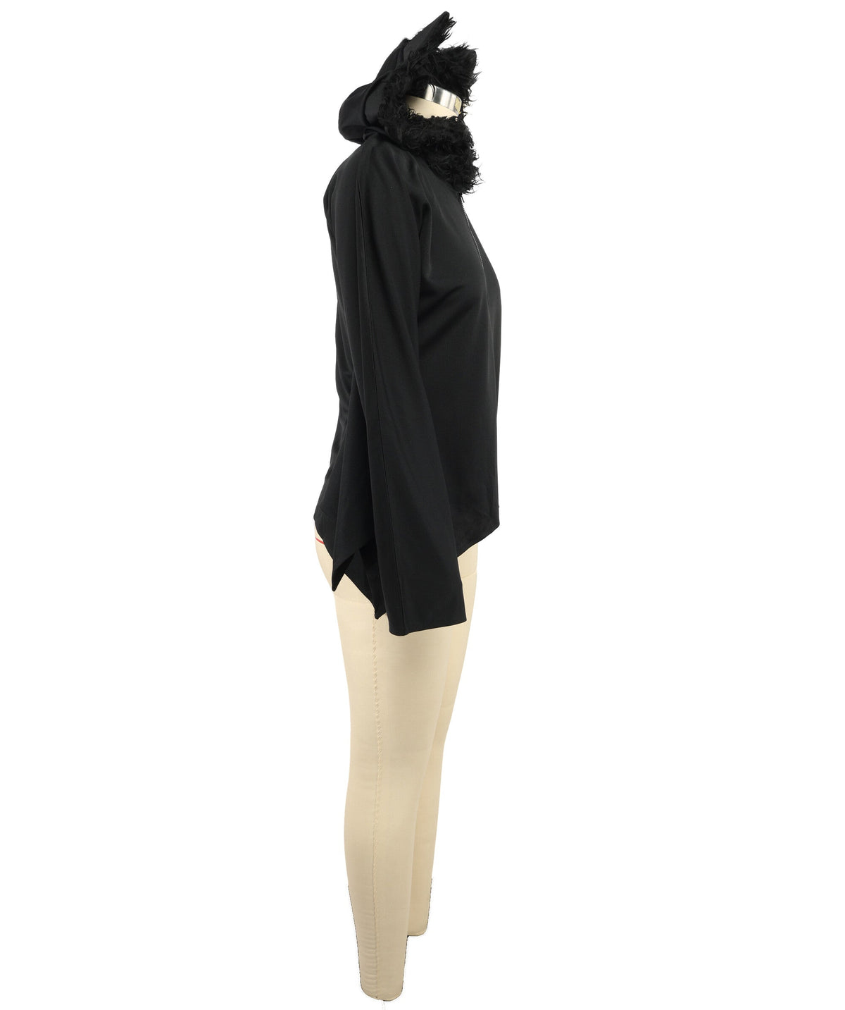 HPO Women's Black Bat Poncho Costume with Faux Fur Cat Ear Hoodie - Hooded Bat Cape with Wing Wing Cover-Up Lightweight Costume for Halloween Cosplay Parties & Fancy Dress