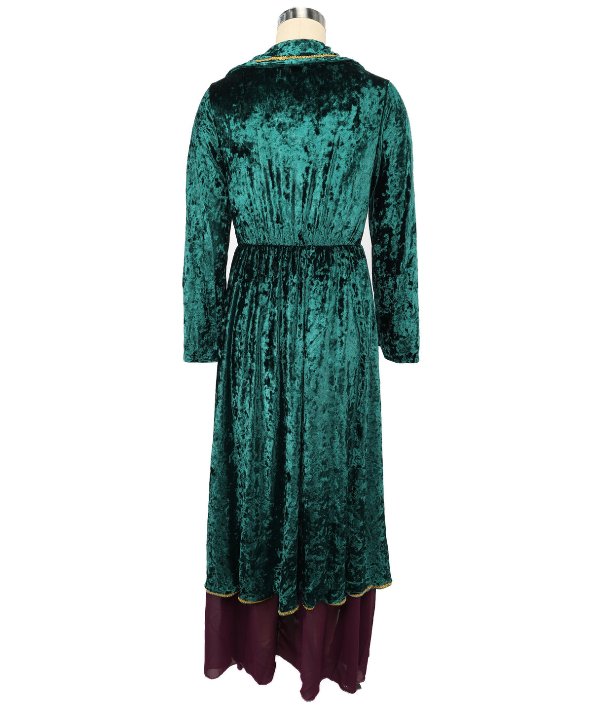 HPO Women's Medieval Fantasy Robe Costume Gothic Long Sleeve Dress Outfit - Flowing Green Silhouette & Dark Character Styling For Women Halloween Cosplay Theatre Performances & Fantasy Theme Events