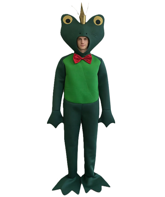 Adult Frog Costume | Green Animal Jumpsuit With Character Headpiece | Suitable for Halloween, Cosplay, Fancy Dress & Party Outfit