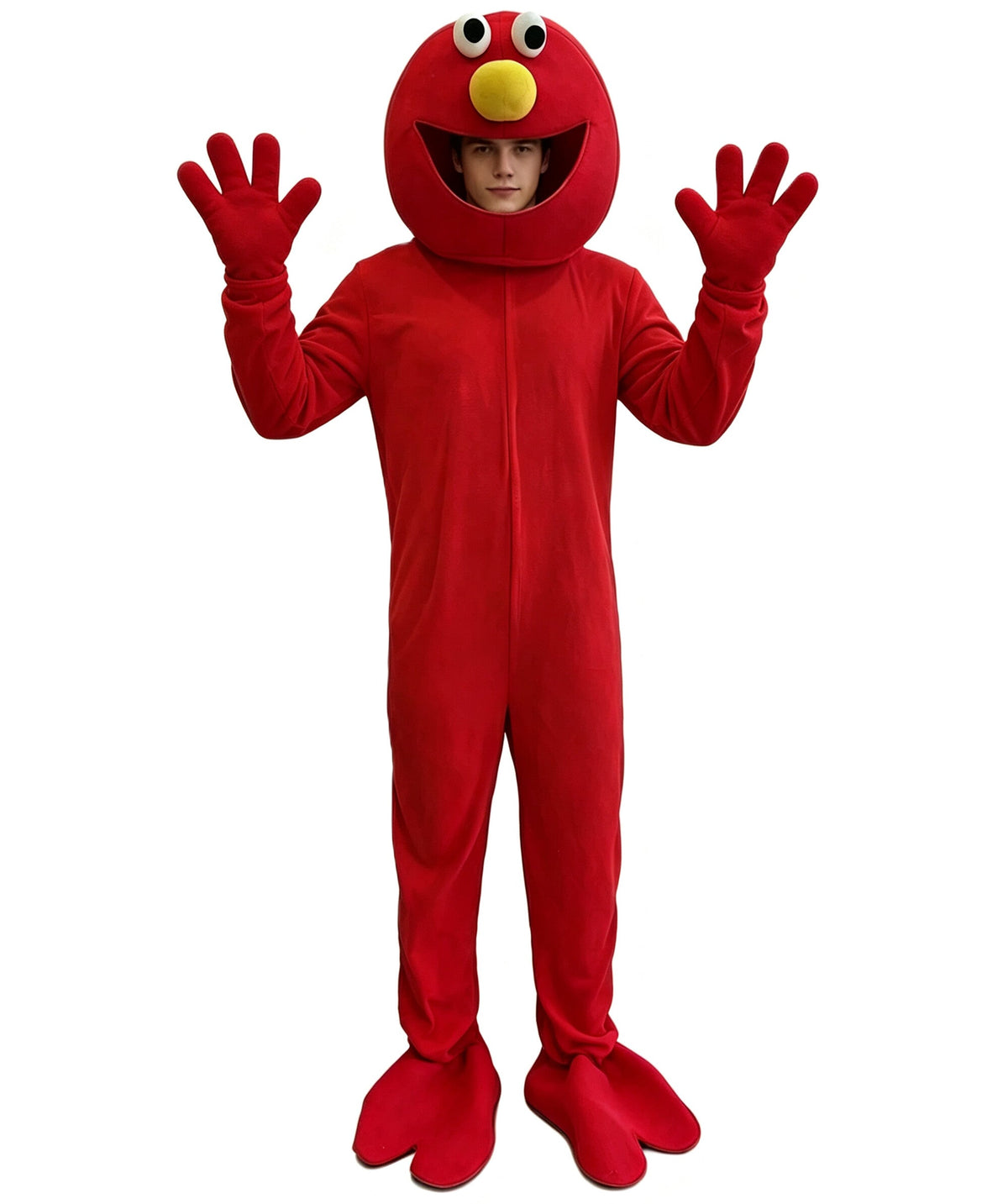 Adult Men’s Red Monster Costume | Full Body Jumpsuit With Character Headpiece | Ideal for Halloween, Fancy Dress, Cosplay & Party Outfit