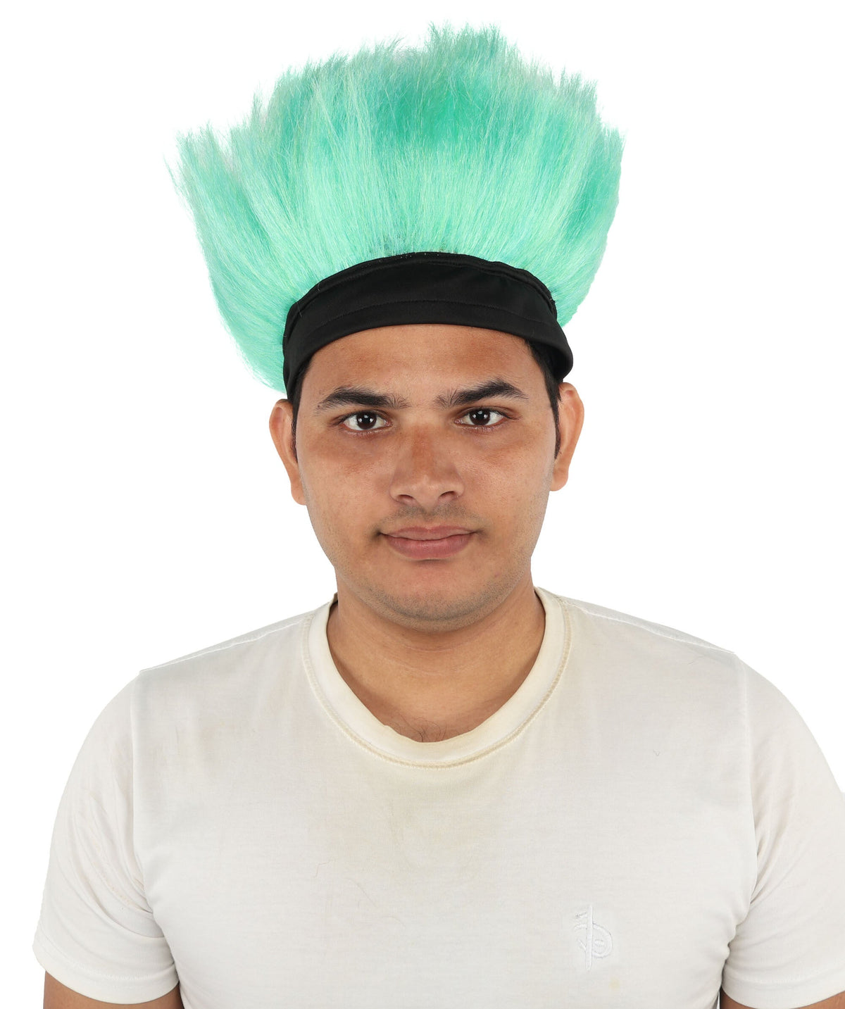 HPO Green Troll Wig & Headband Synthetic Costume Hairpiece for Adult - Neon Green Spiked Hairpiece with Black Headband Creating Fun Costume Look for Parties Festivals Cosplay & Themed Events