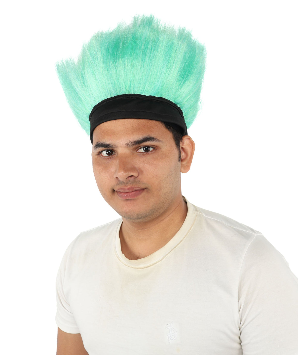HPO Green Troll Wig & Headband Synthetic Costume Hairpiece for Adult - Neon Green Spiked Hairpiece with Black Headband Creating Fun Costume Look for Parties Festivals Cosplay & Themed Events