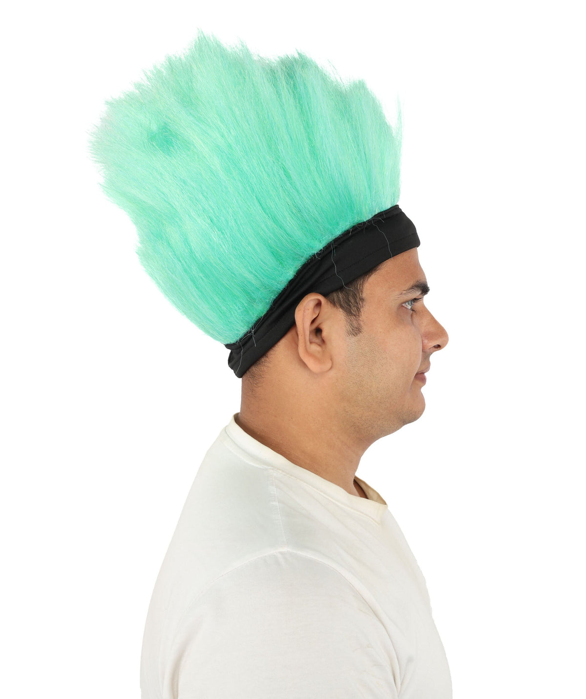 HPO Green Troll Wig & Headband Synthetic Costume Hairpiece for Adult - Neon Green Spiked Hairpiece with Black Headband Creating Fun Costume Look for Parties Festivals Cosplay & Themed Events