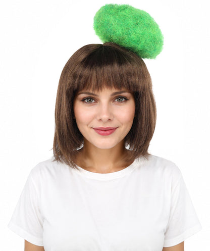 HPO Short Straight Shaggy Wig with Blunt Bangs & Hat for Teen & Adult - Tousled Character Hairstyle with Playful Headwear Accent Creating Distinctive Costume Appearance For Cosplay Parties