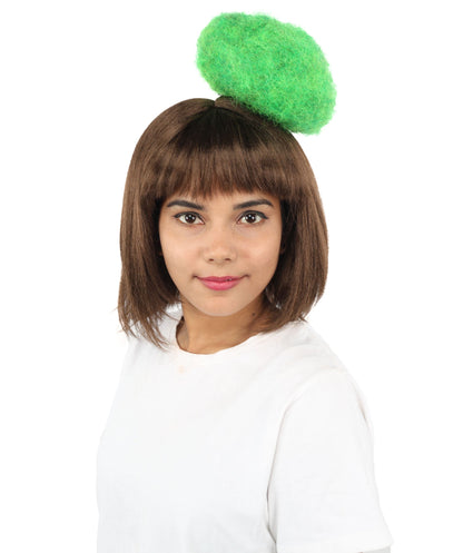 HPO Short Straight Shaggy Wig with Blunt Bangs & Hat for Teen & Adult - Tousled Character Hairstyle with Playful Headwear Accent Creating Distinctive Costume Appearance For Cosplay Parties