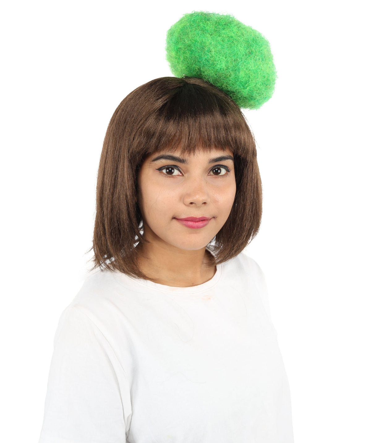 HPO Short Straight Shaggy Wig with Blunt Bangs & Hat for Teen & Adult - Tousled Character Hairstyle with Playful Headwear Accent Creating Distinctive Costume Appearance For Cosplay Parties