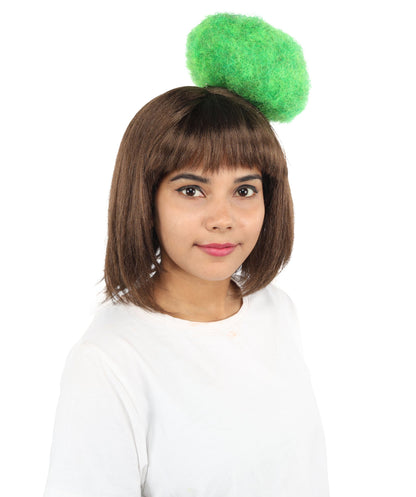 HPO Short Straight Shaggy Wig with Blunt Bangs & Hat for Teen & Adult - Tousled Character Hairstyle with Playful Headwear Accent Creating Distinctive Costume Appearance For Cosplay Parties