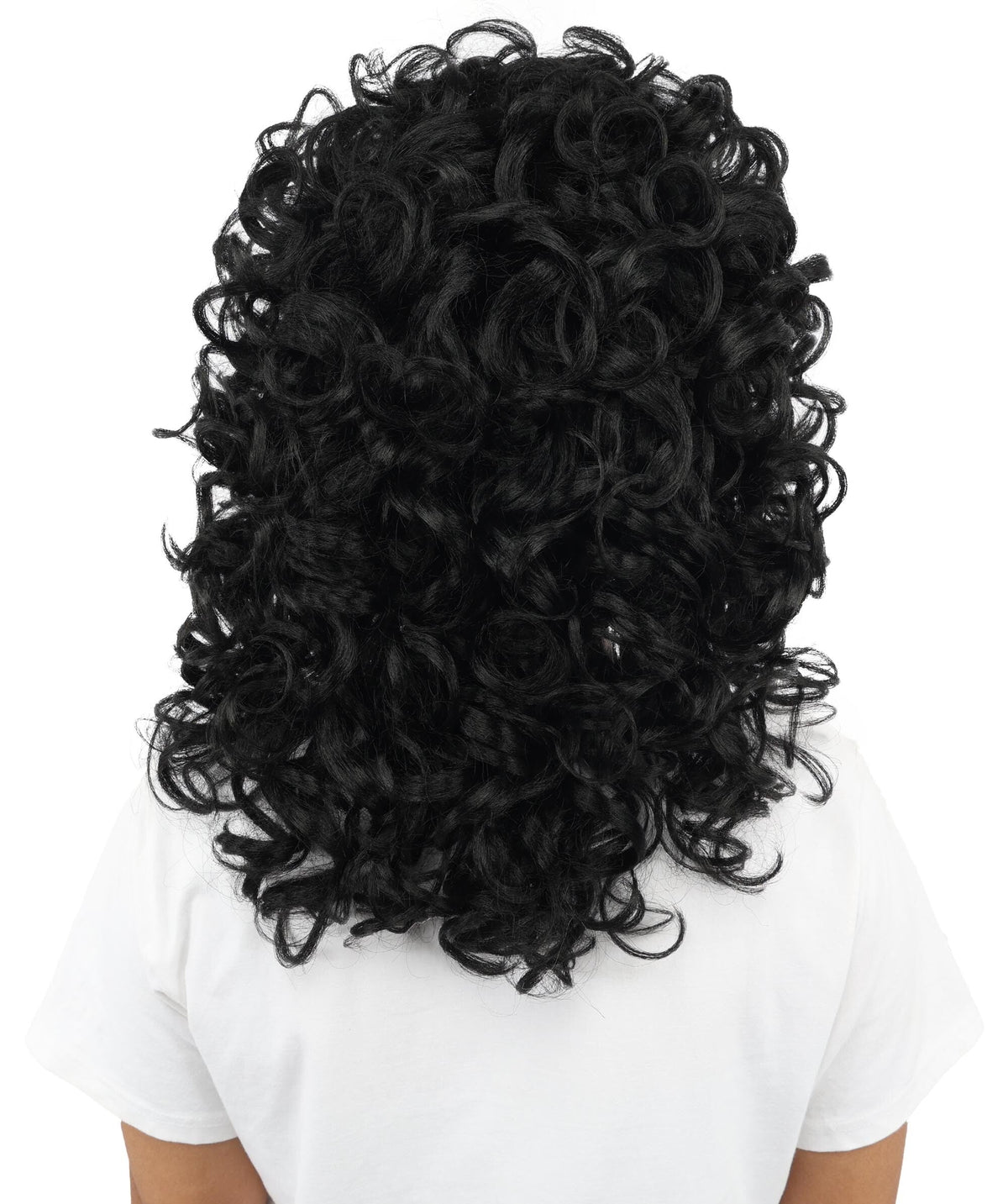 HPO Women's Short Black Spiral Braided Curl Wig for Teen & Adult - Retro Curly Hairstyle With Full Texture and Character Styling for Costume Parties Cosplay Looks Themed Events & Photo Shoots