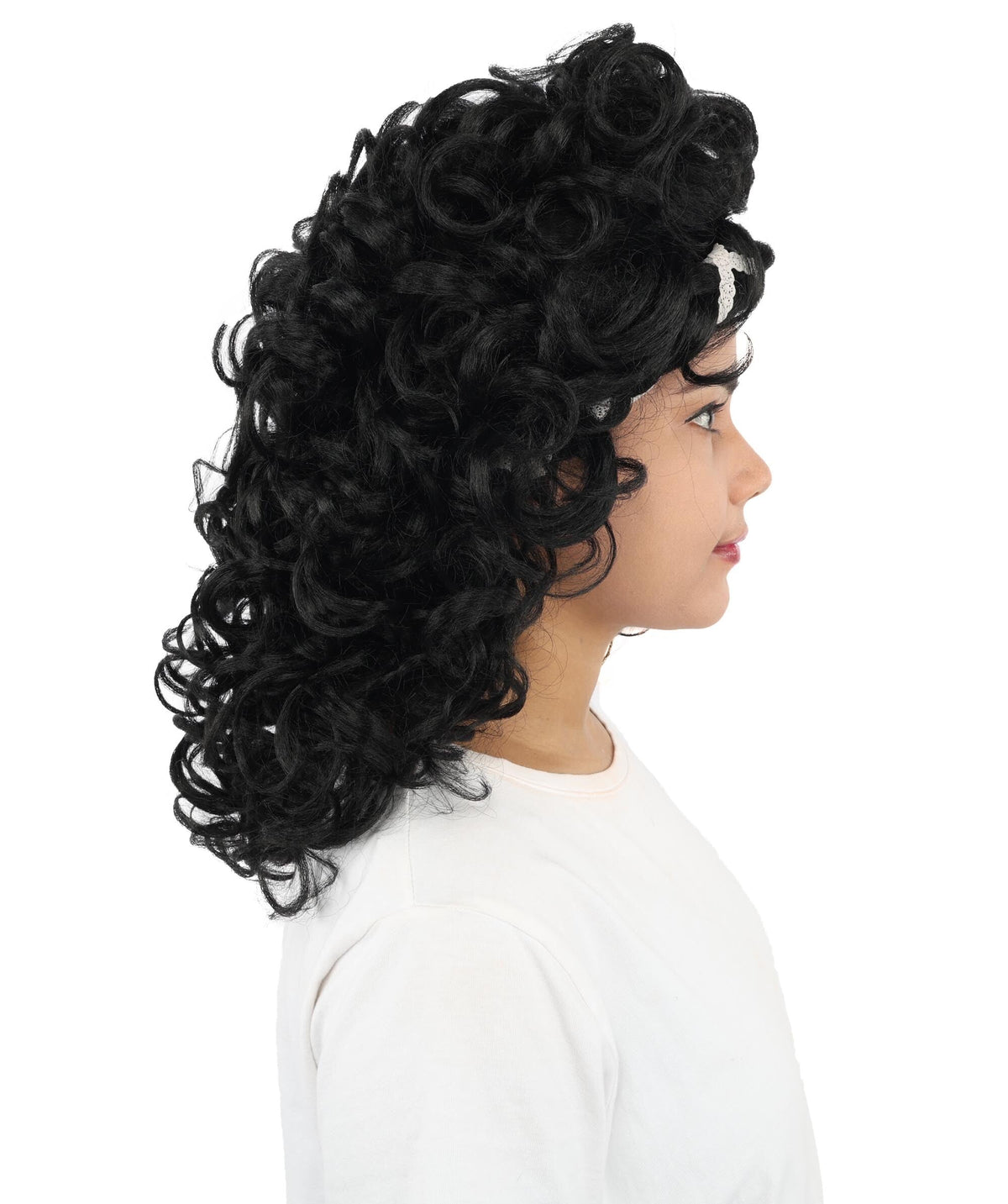 HPO Women's Short Black Spiral Braided Curl Wig for Teen & Adult - Retro Curly Hairstyle With Full Texture and Character Styling for Costume Parties Cosplay Looks Themed Events & Photo Shoots
