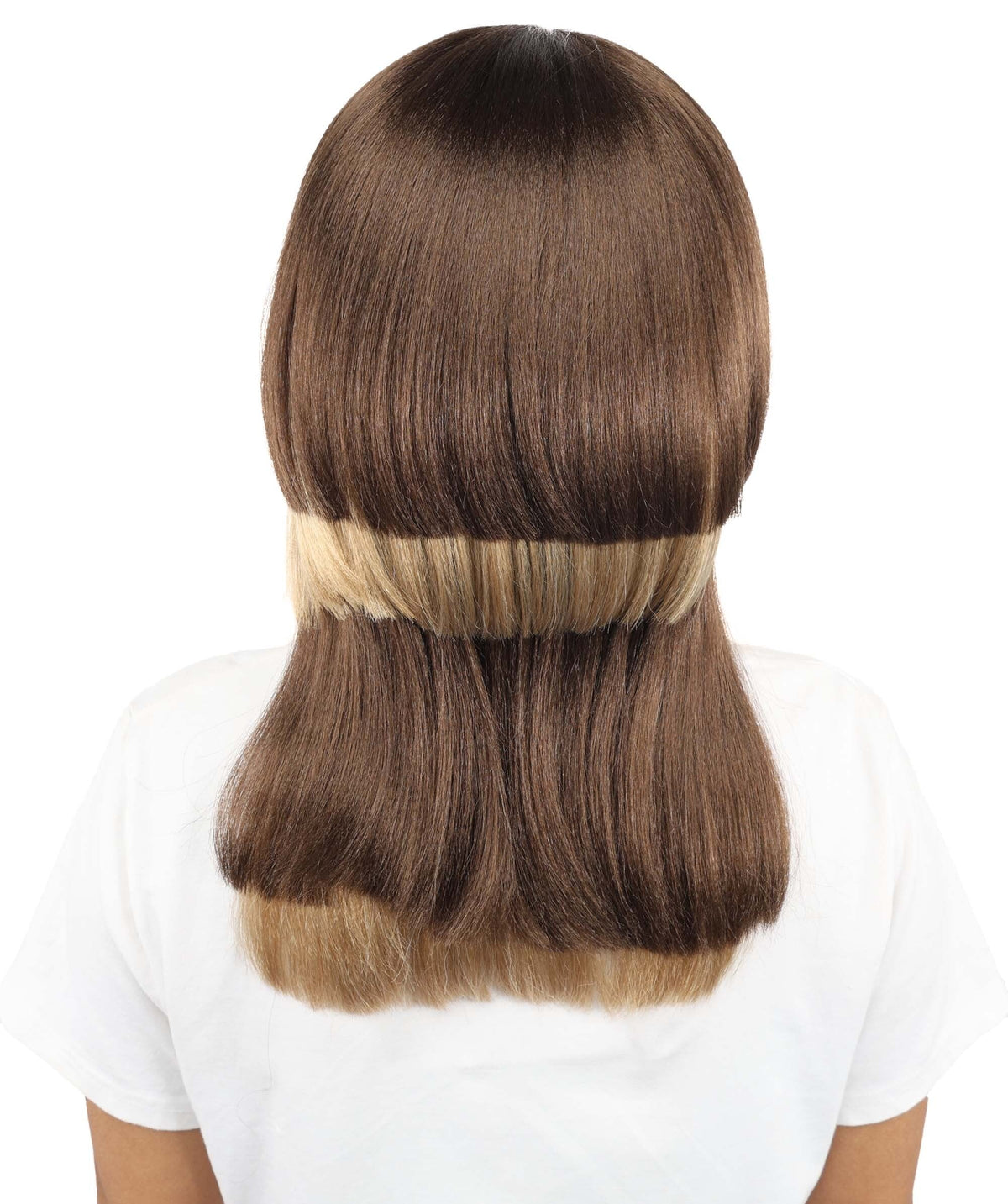 HPO Women's Long Layered Straight Wig with Side Fringe for  Teen & Adult - Layered Hairstyle with Smooth Strands and Face Framing Bangs Suitable for Fashion Looks Cosplay Themed Styling