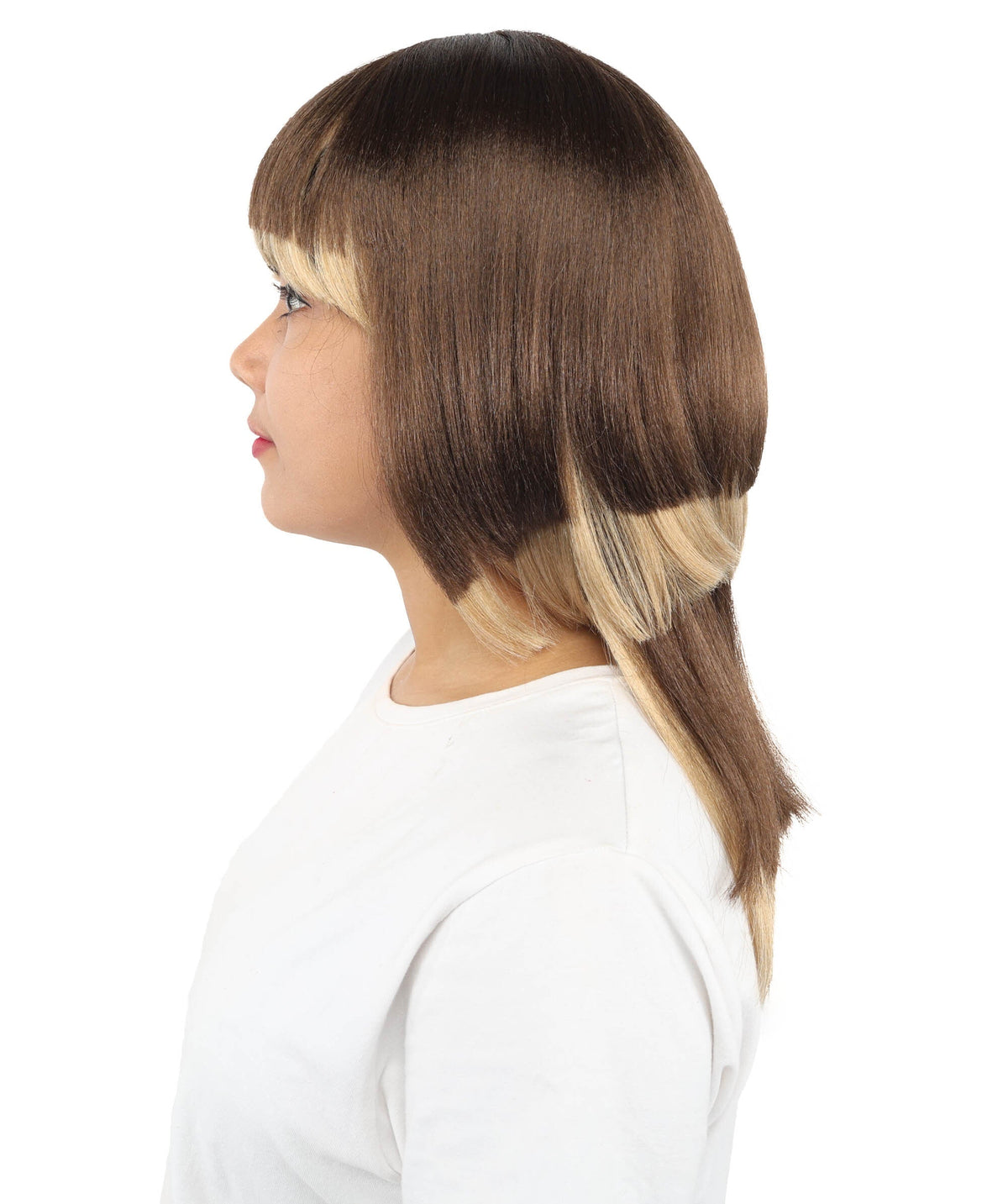HPO Women's Long Layered Straight Wig with Side Fringe for  Teen & Adult - Layered Hairstyle with Smooth Strands and Face Framing Bangs Suitable for Fashion Looks Cosplay Themed Styling