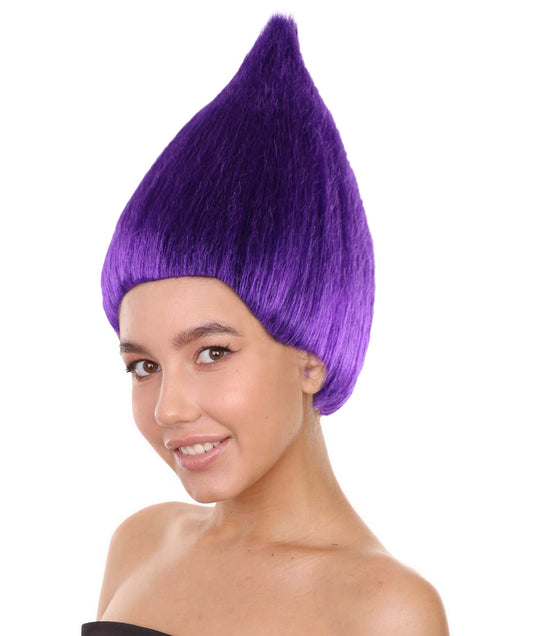 Hpo Unisex Purple Straight Trolls Wig I Halloween Party Fancy Dress Costume Wig I Flame-retardent synthetic fiber