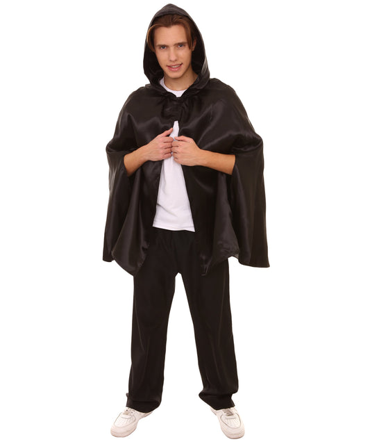 Black Reversible Hooded Short Cape Costume