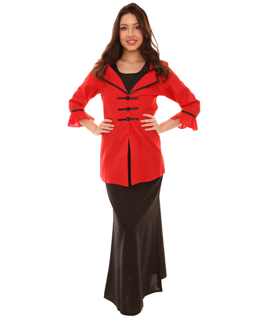 Women's Vampire Costume | Black & Red Halloween Costume