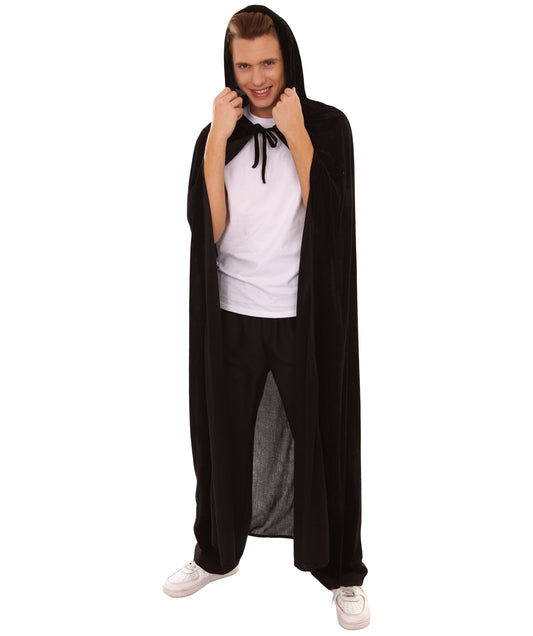 Men's Grim Reaper Hooded Cape Costume | Black Halloween Costume