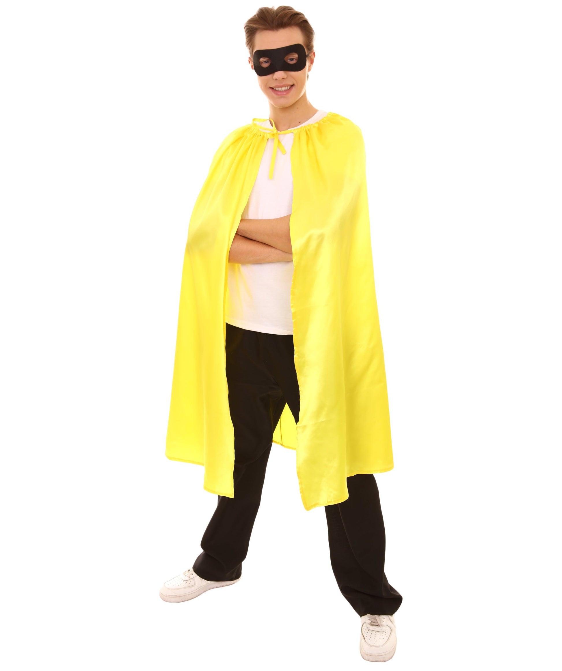 Yellow Superhero Cape with Mask Set Costume