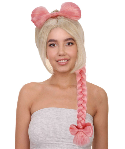 pink braided ponytail  wig