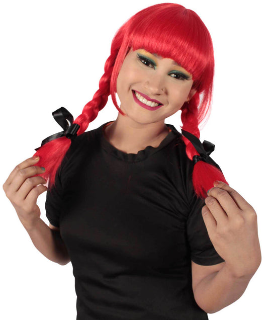 Red  Evil Annabella Wig