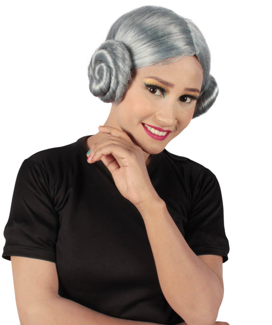 Dark Grey Space Princess Galaxy Buns Wig