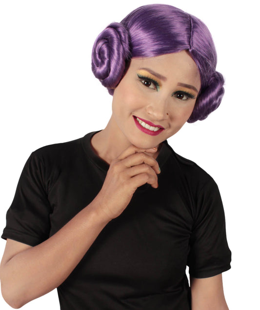 Purple Space Princess Galaxy Buns Wig
