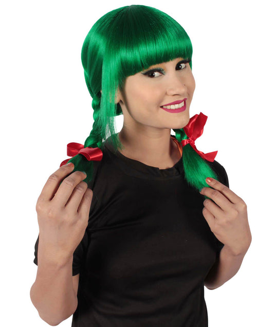 Dark Green Evil Annabella Wig
