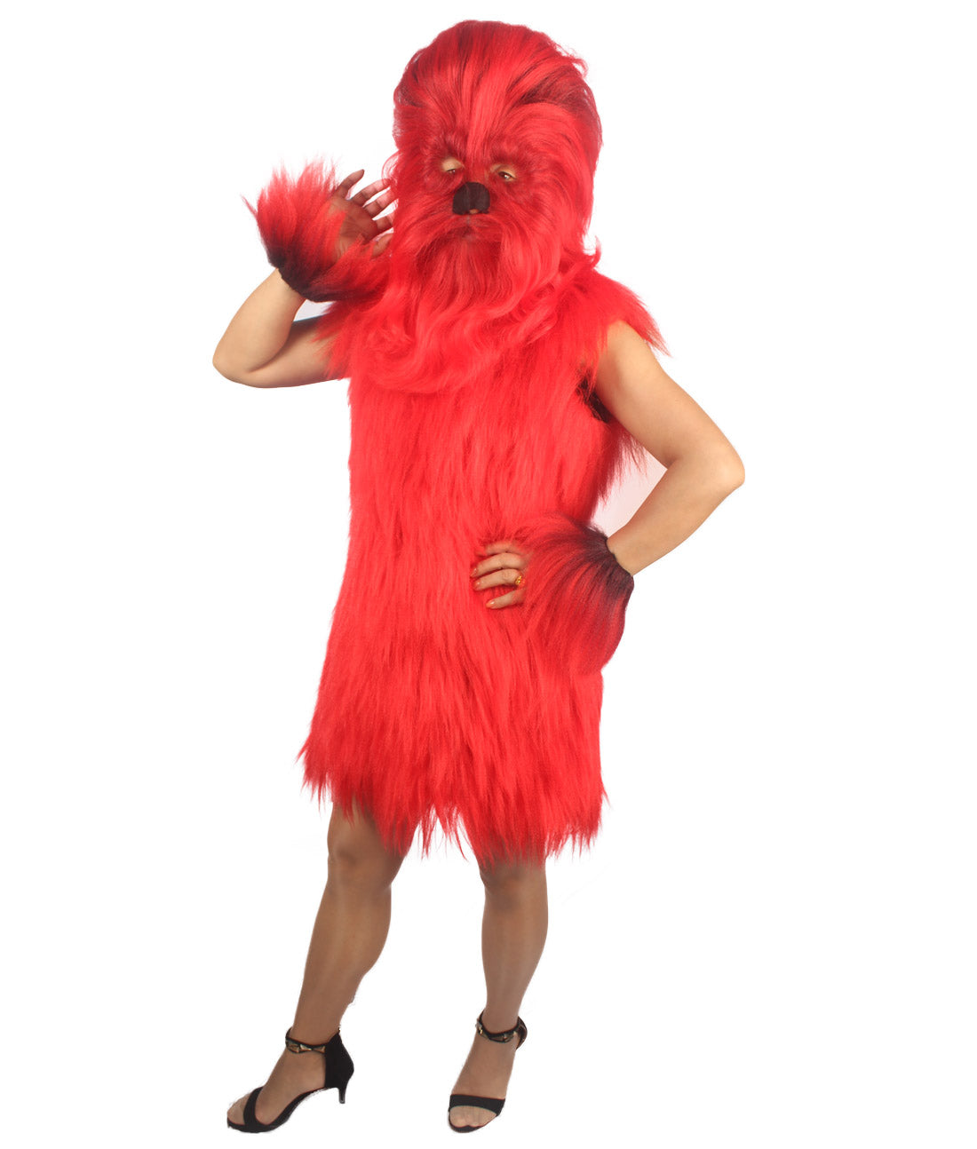 Red Hairy Warrior Ape Military Leader Costume