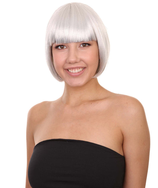  Silver Short Fancy Bob Wig