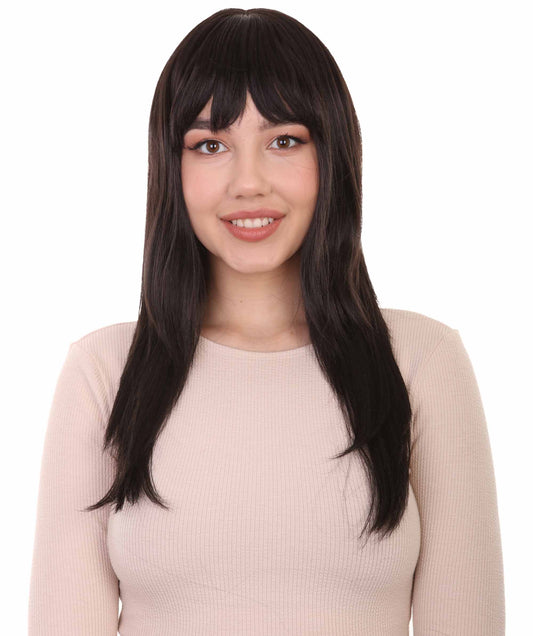 long wavy black women's wig