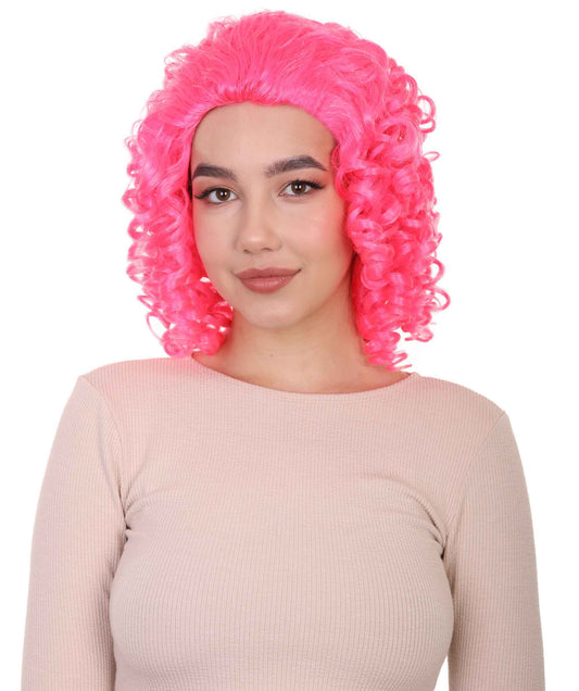 Colonial Pink Curly Wig