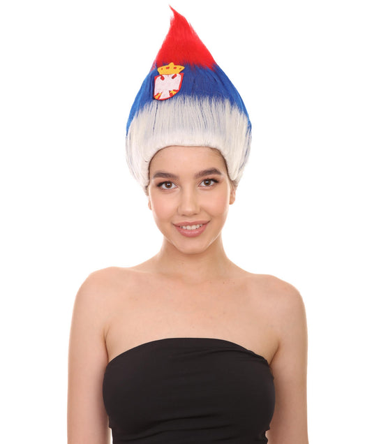 Serbia Flag Troll Wig