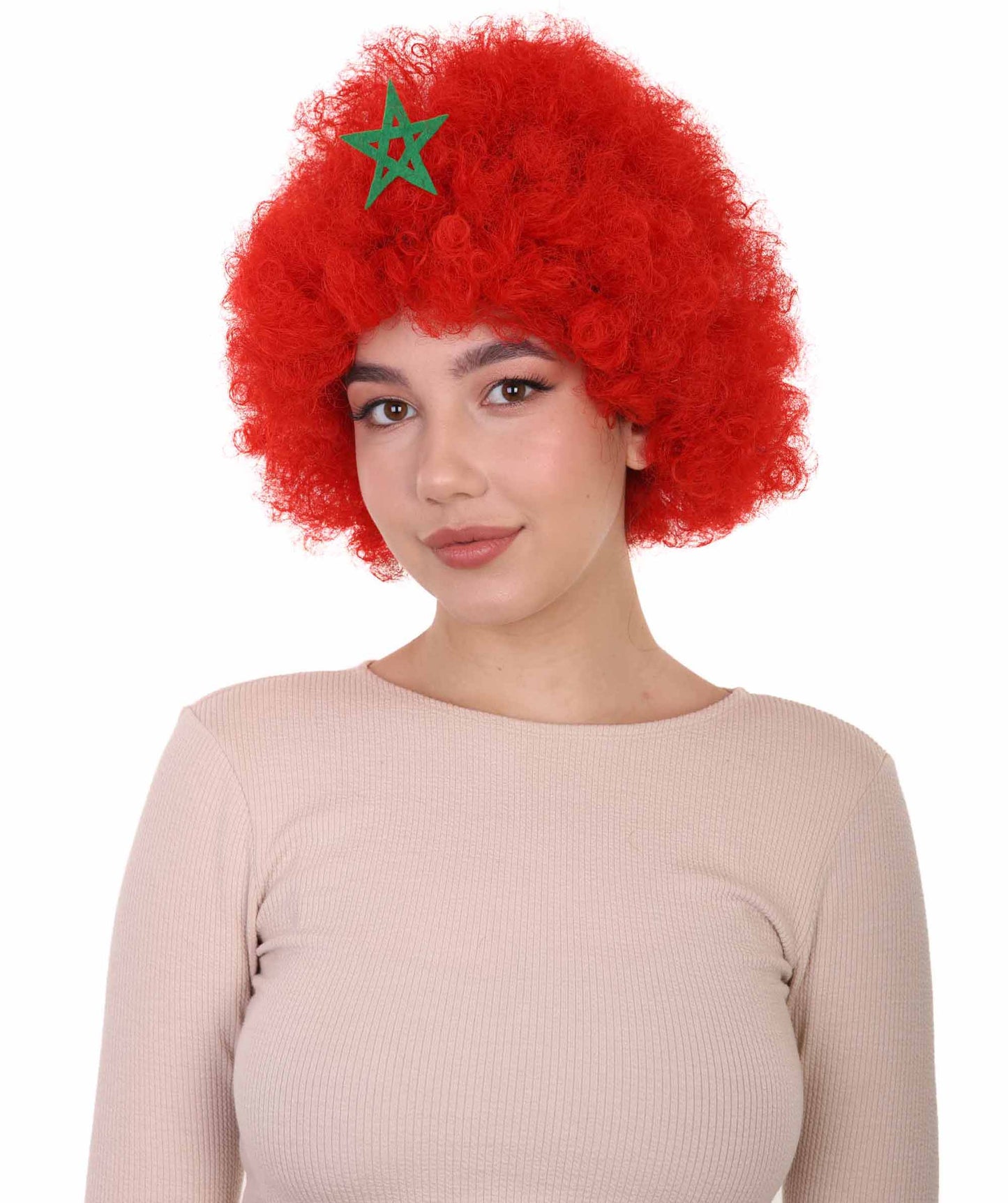 Morocco Flag Sport Afro Wig