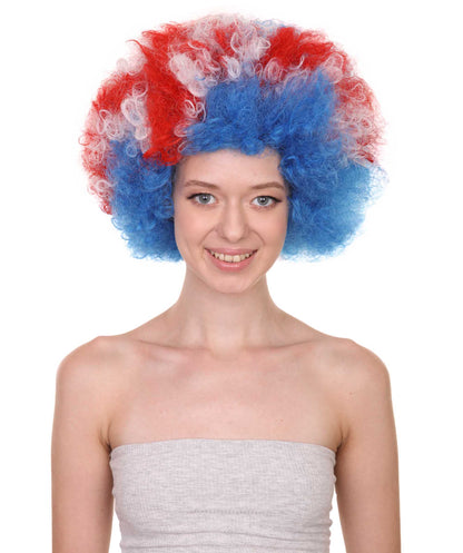 Iceland flag sport  small afro wig